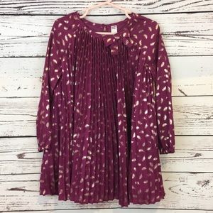 Cherokee purple/gold pleated swing dress